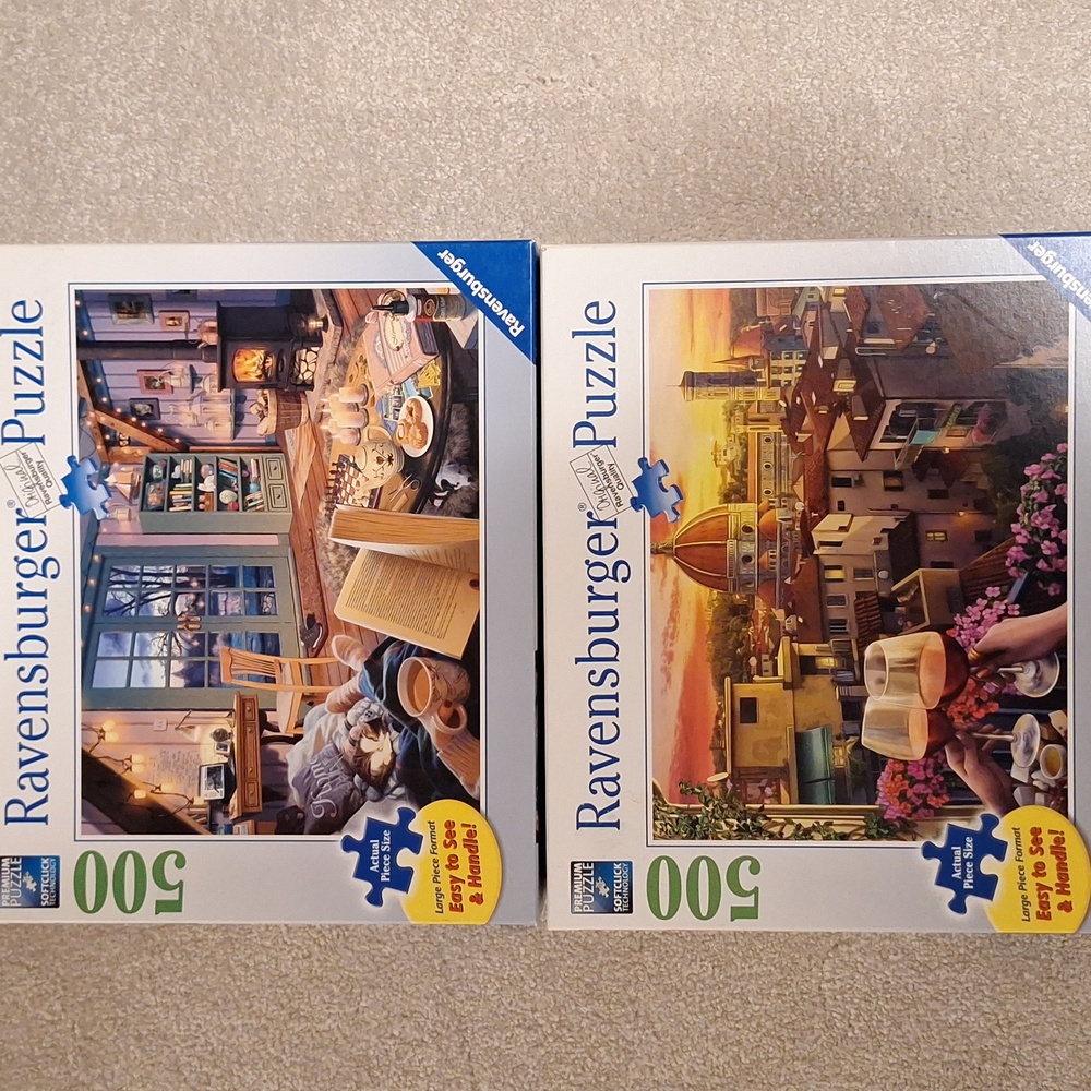 2 x Ravensburger 500 Large Piece Puzzles